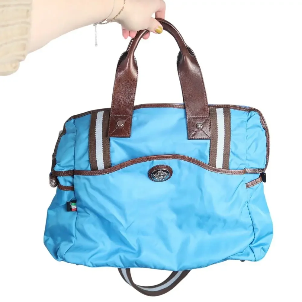 Orobianco blue nylon large tote bag purse
